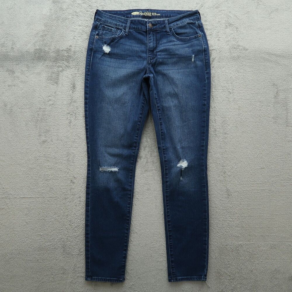 Old Navy Jeans Women's 10R Mid-Rise The Rockstar Skinny 29" Inseam Distressed